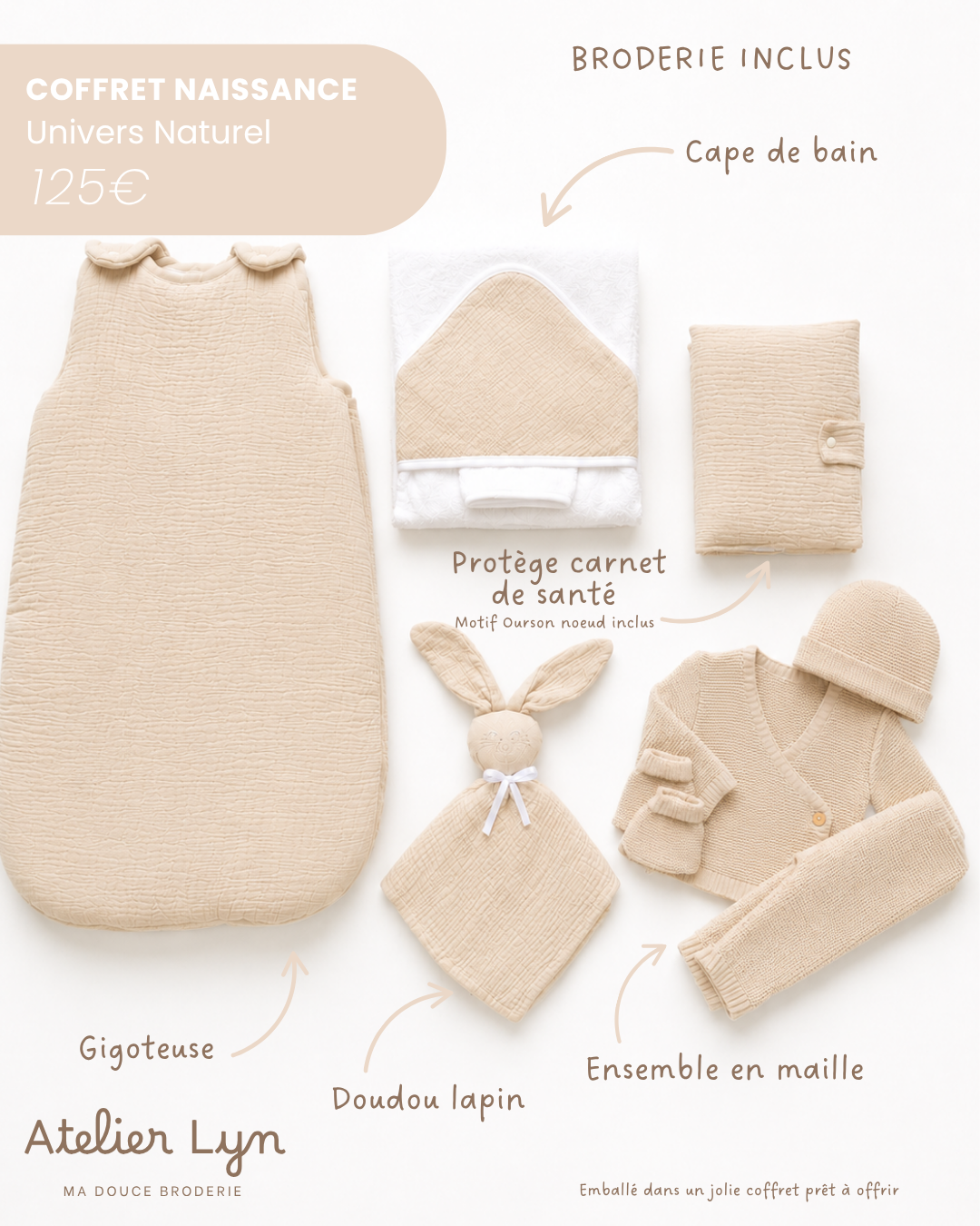 Coffret naissance naturel - atelier lyn Coffret naissance naturel - atelier lyn