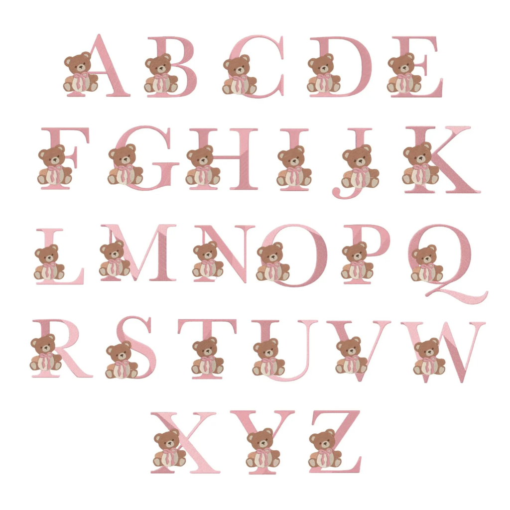 grande initial et ourson atelier lyn